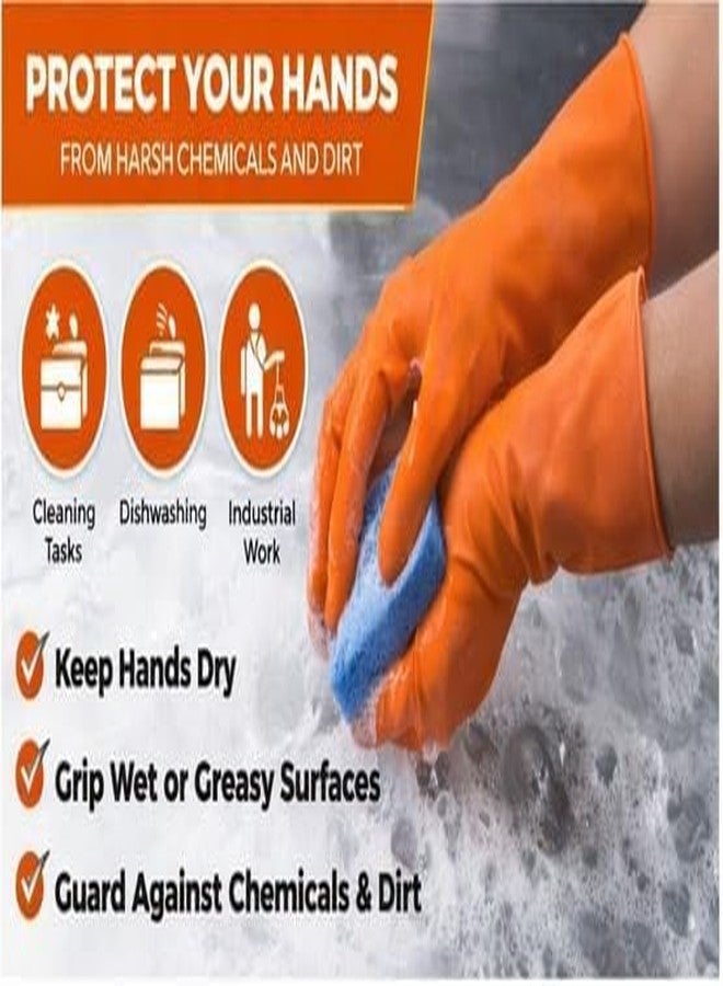 LADWA Rubber Kitchen Dishwashing Gloves - Reusable Household Wet and Dry Cleaning Gloves | Colorful Hand Gloves - Large Size (Pack of 2 Pairs) - Image 5